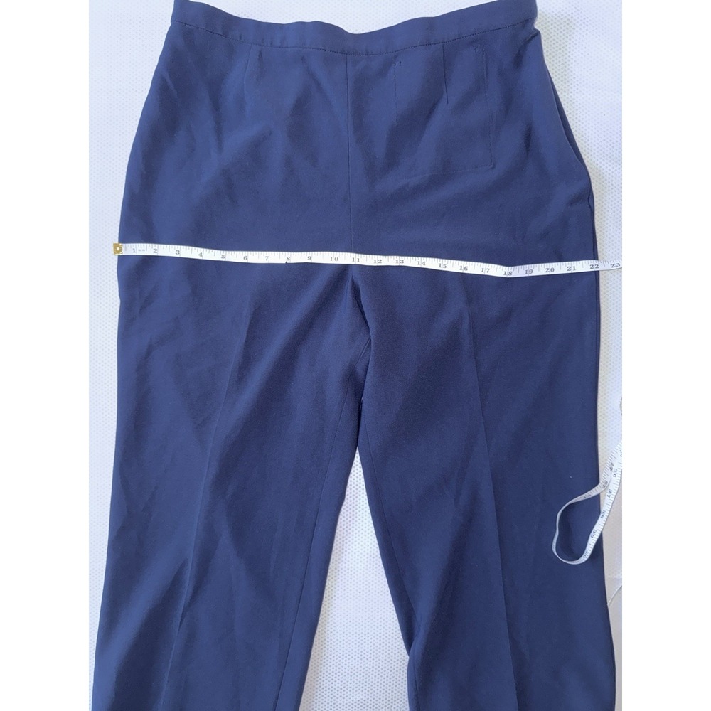 ST JOHN Navy Blue Cropped Wide‎ Leg Career Pants Size 14 - Picture 7 of 11